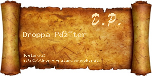 Droppa Péter névjegykártya