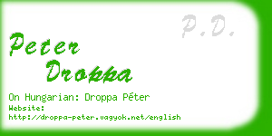 peter droppa business card